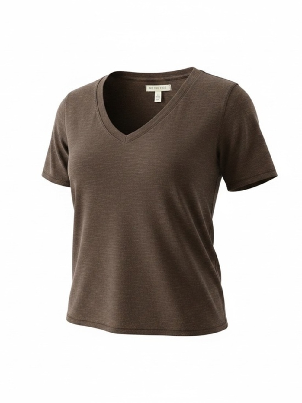 Free People We The Free Take 2 Tee Brown V-Neck Top Medium NWT